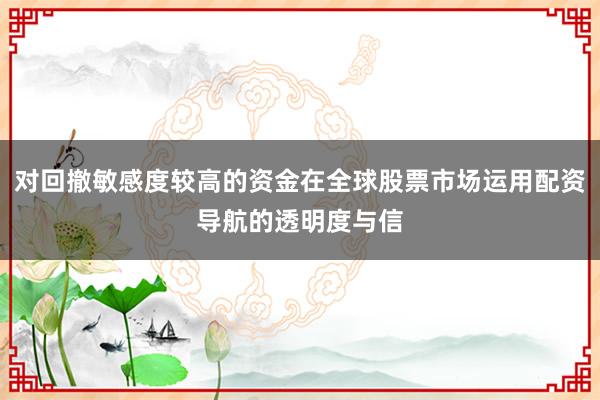 对回撤敏感度较高的资金在全球股票市场运用配资导航的透明度与信