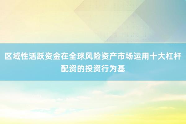区域性活跃资金在全球风险资产市场运用十大杠杆配资的投资行为基