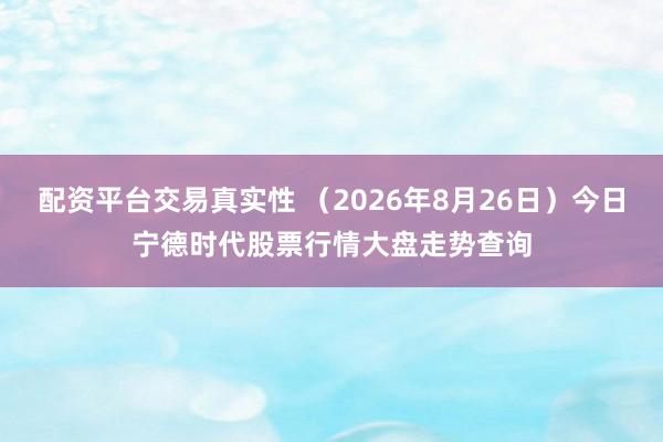 配资平台交易真实性 （2026年8月26日）今日宁德时代股票行情大盘走势查询