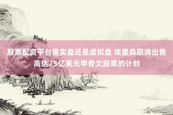 股票配资平台是实盘还是虚拟盘 埃里森取消出售高达75亿美元甲骨文股票的计划