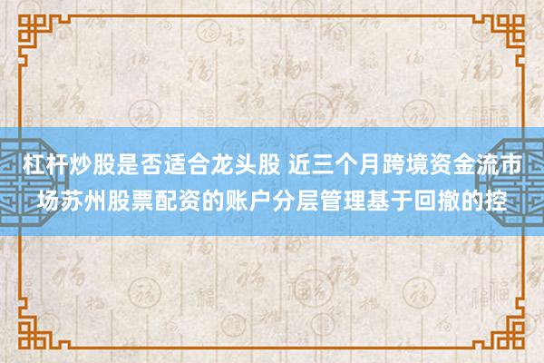 杠杆炒股是否适合龙头股 近三个月跨境资金流市场苏州股票配资的账户分层管理基于回撤的控