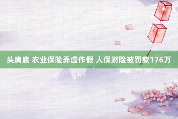 头肩底 农业保险弄虚作假 人保财险被罚款176万