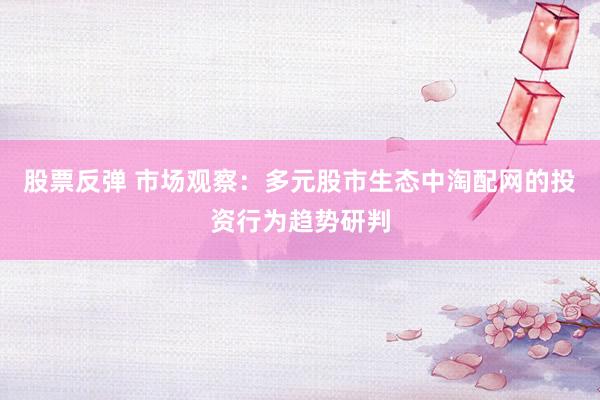 股票反弹 市场观察：多元股市生态中淘配网的投资行为趋势研判